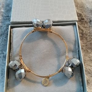 Wire Bracelet with 3 Large Crystals